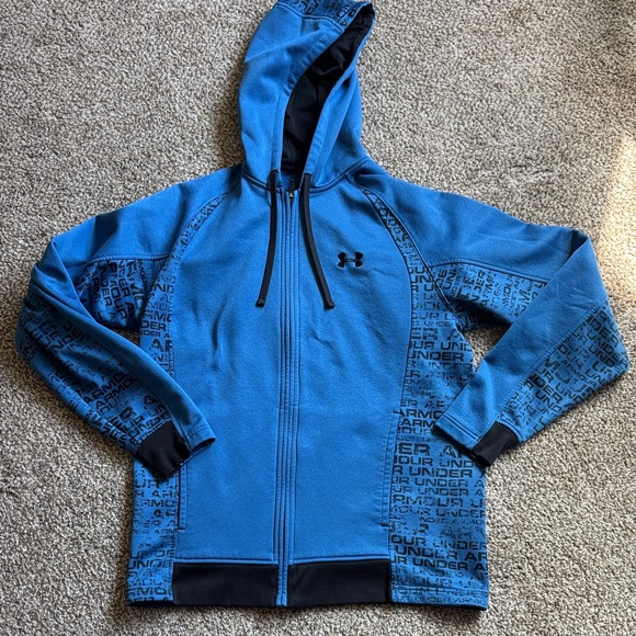 Under Armour Blue and Black Zip-Up Hoodie - Picture 1 of 5